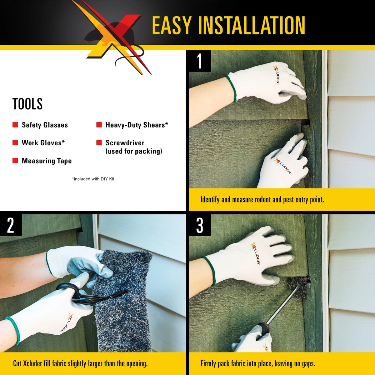 Kit Xcluder – Contrôle anti rongeurs à l'intérieur (4 pi x 10 pi)