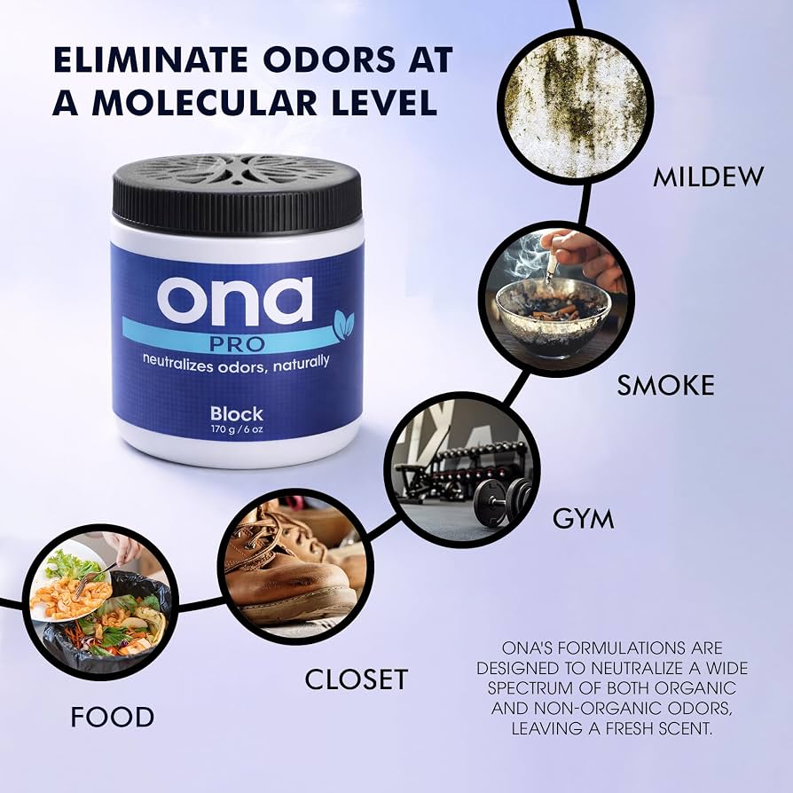 Bloc ONA Pro 170g – Neutralisateur d'odeurs longue durée, petits espaces