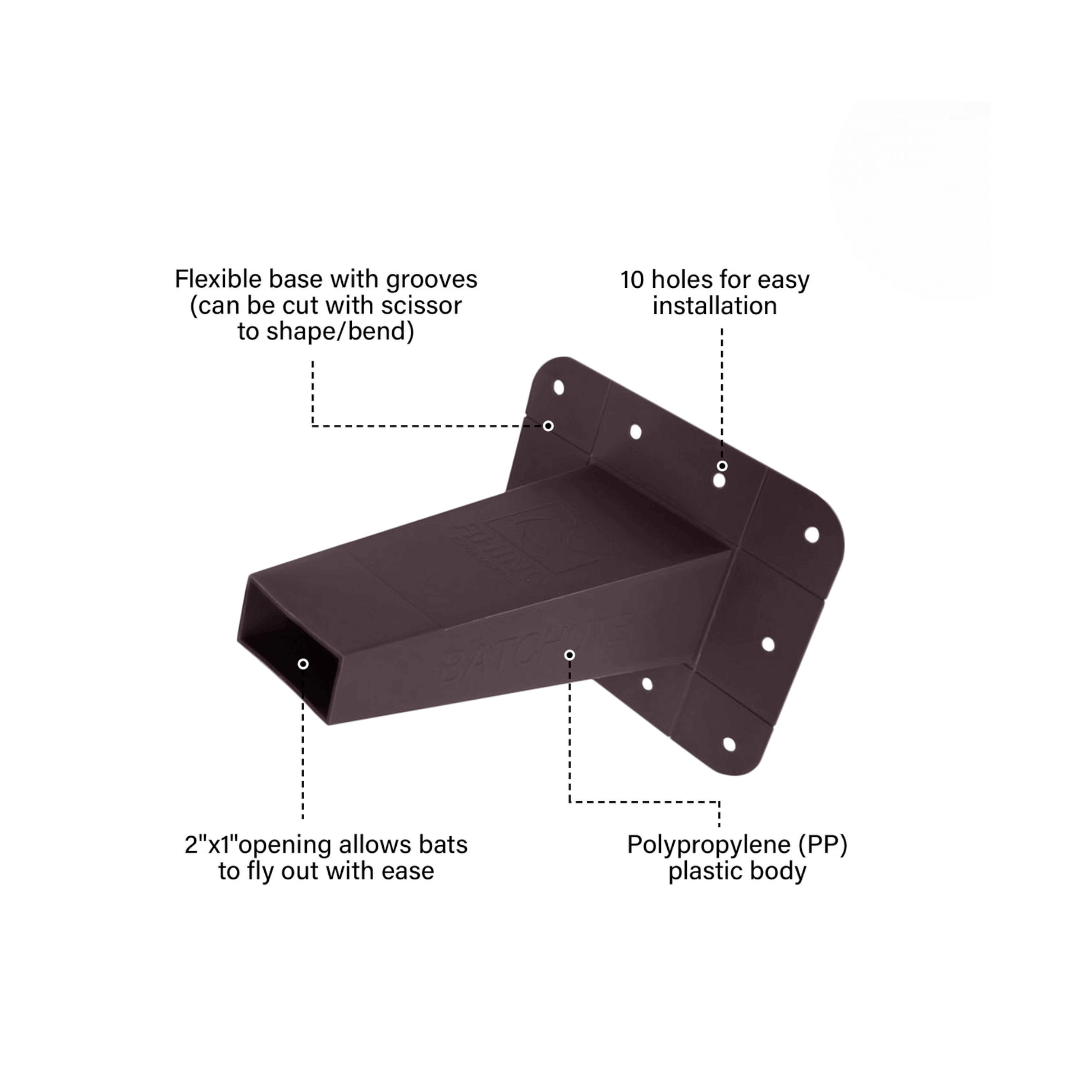 RHINO, BatChute Porte à Sens Unique pour Chauve-Souris à l'Intérieur | L'exterminateur en ligne