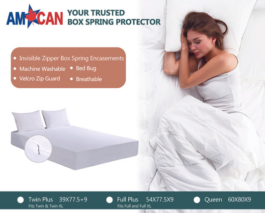 Housse de sommier extensible en tricot avec fermeture éclair – 9 pouces