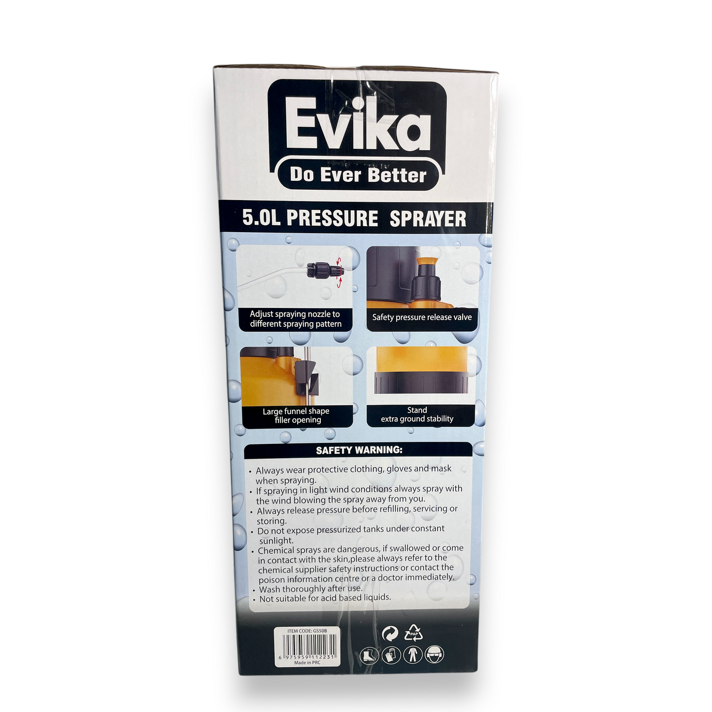 Pulvérisateur à pompe Evika 5L – Grandes surfaces, usage semi-professionnel intérieur et extérieur
