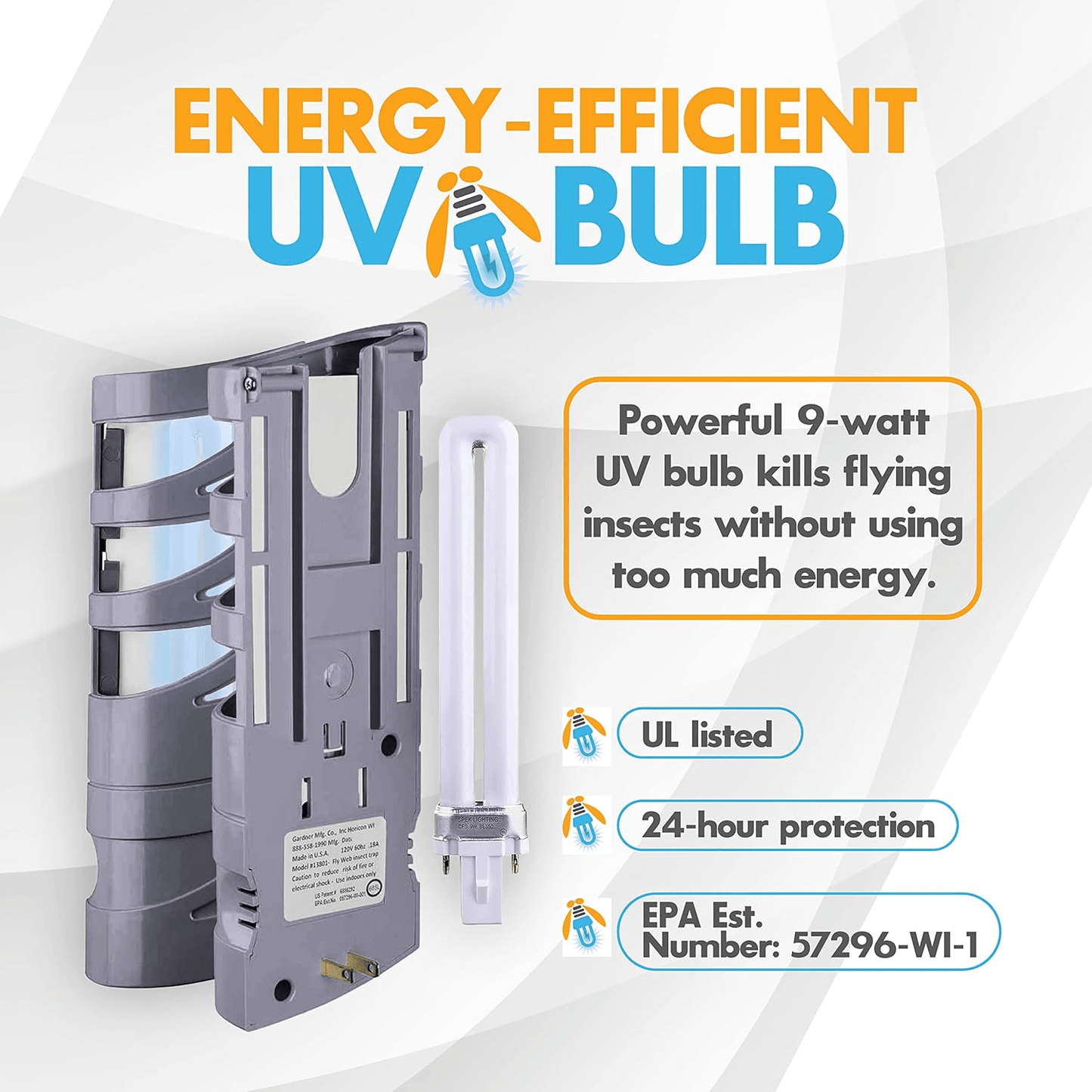 Flyweb Classic Fly Light Piège à mouches avec 9W PL 9'' | L'exterminateur en ligne