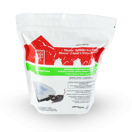MHOUSE, Station d'Appât Rechargeable pour Souris et Autres Petits Rongeurs (12 appâts) | L'exterminateur en ligne