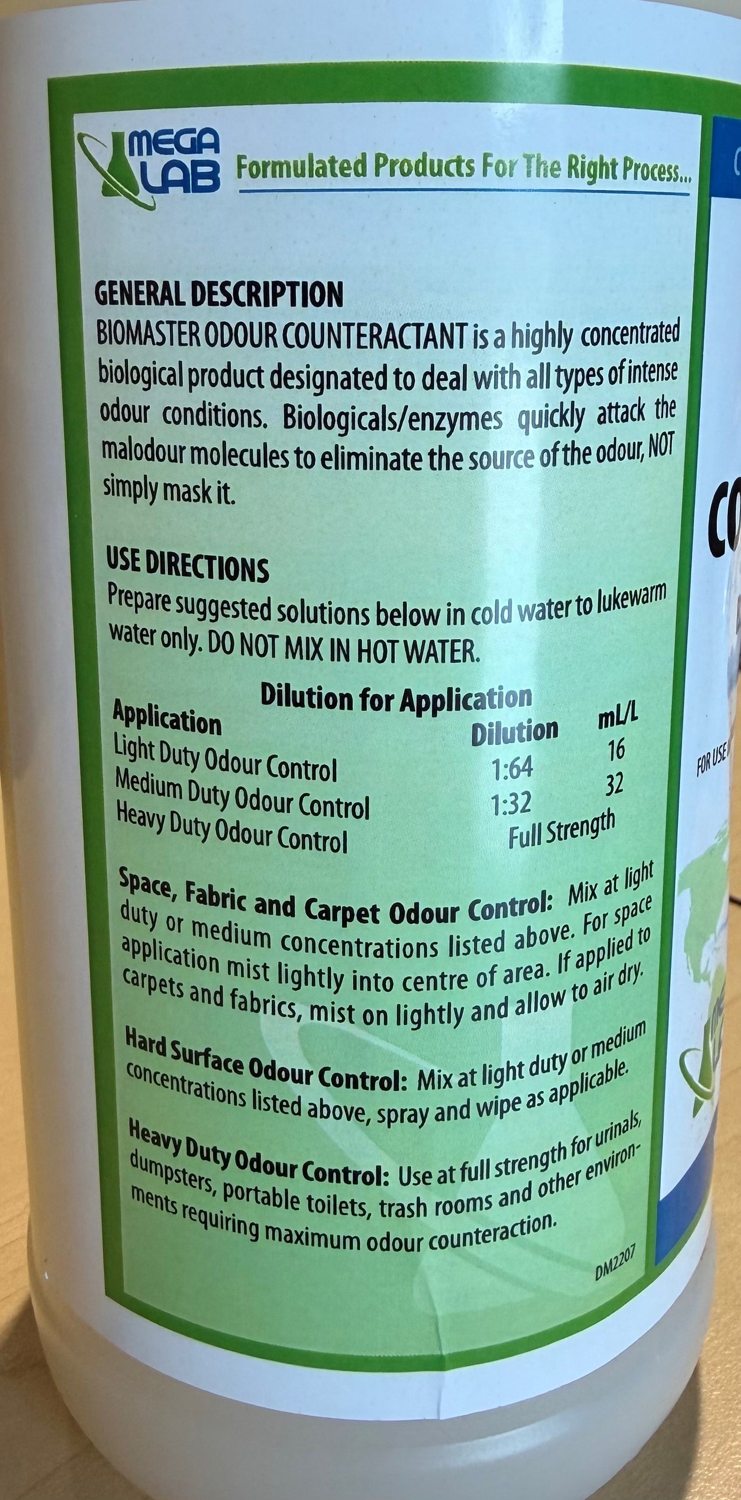 BIOMASTER – Désodorisant biologique, digesteur et nettoyant concentré