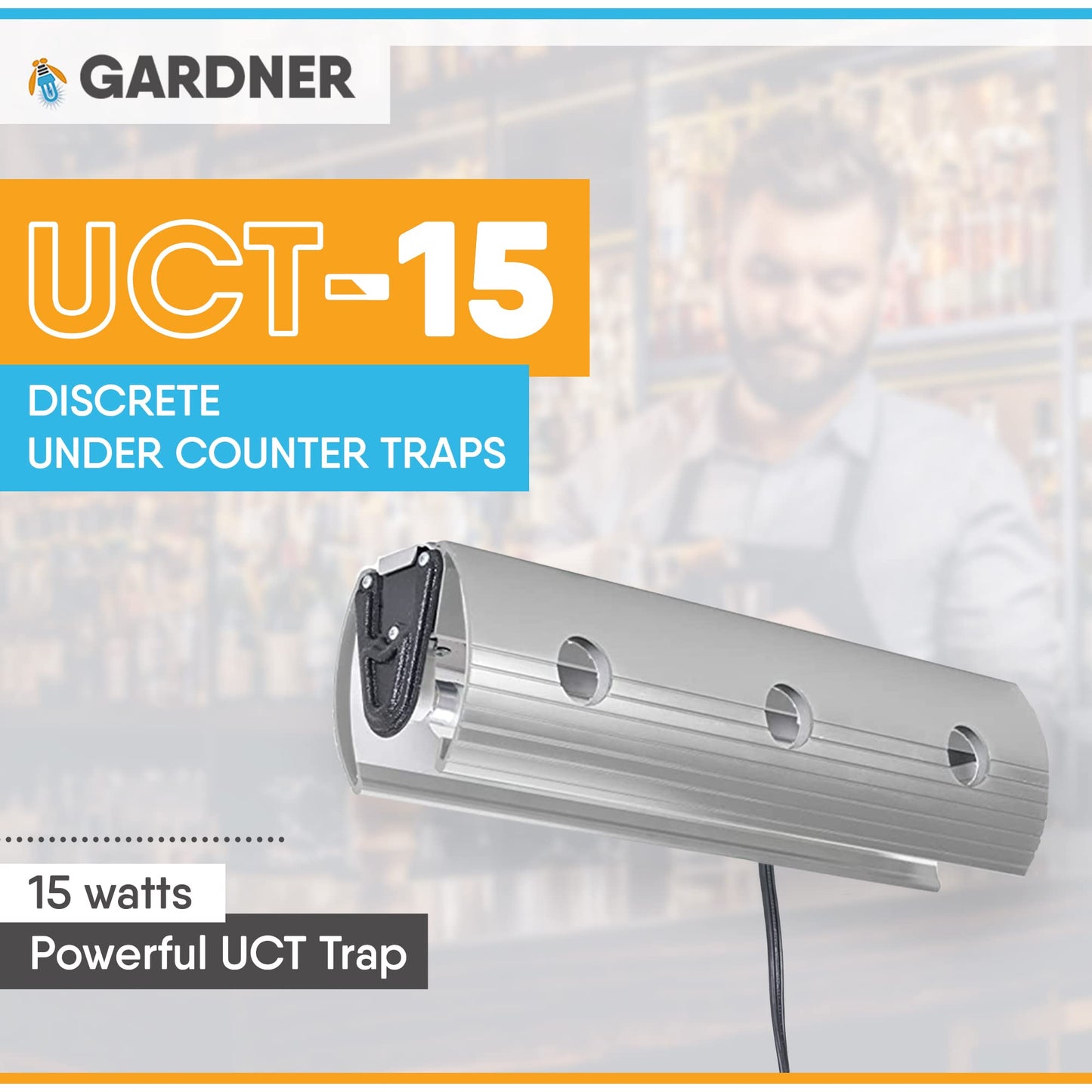 Gardner UCT-15CL – Lámpara insectocaptora de mostrador