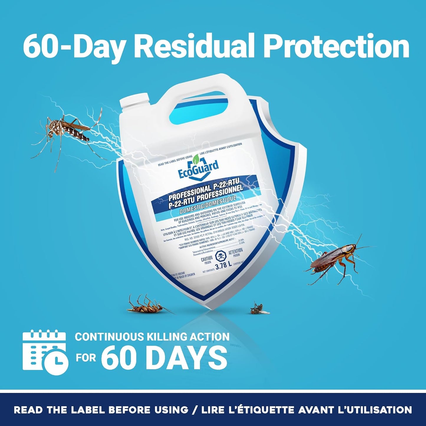 Kit Insecticide Professionnel – ÉCOGUARD P-22 Écoguard + Pulvérisateur Evika 1,5L