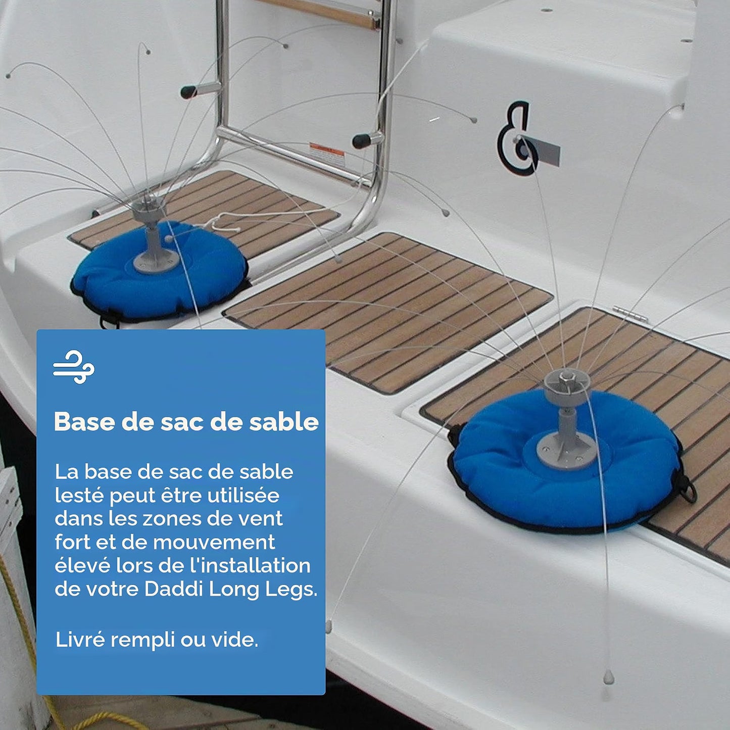 Base de sac de sable en toile pour bateaux – Compatible Daddi Long Legs, sans sable ou avec sable