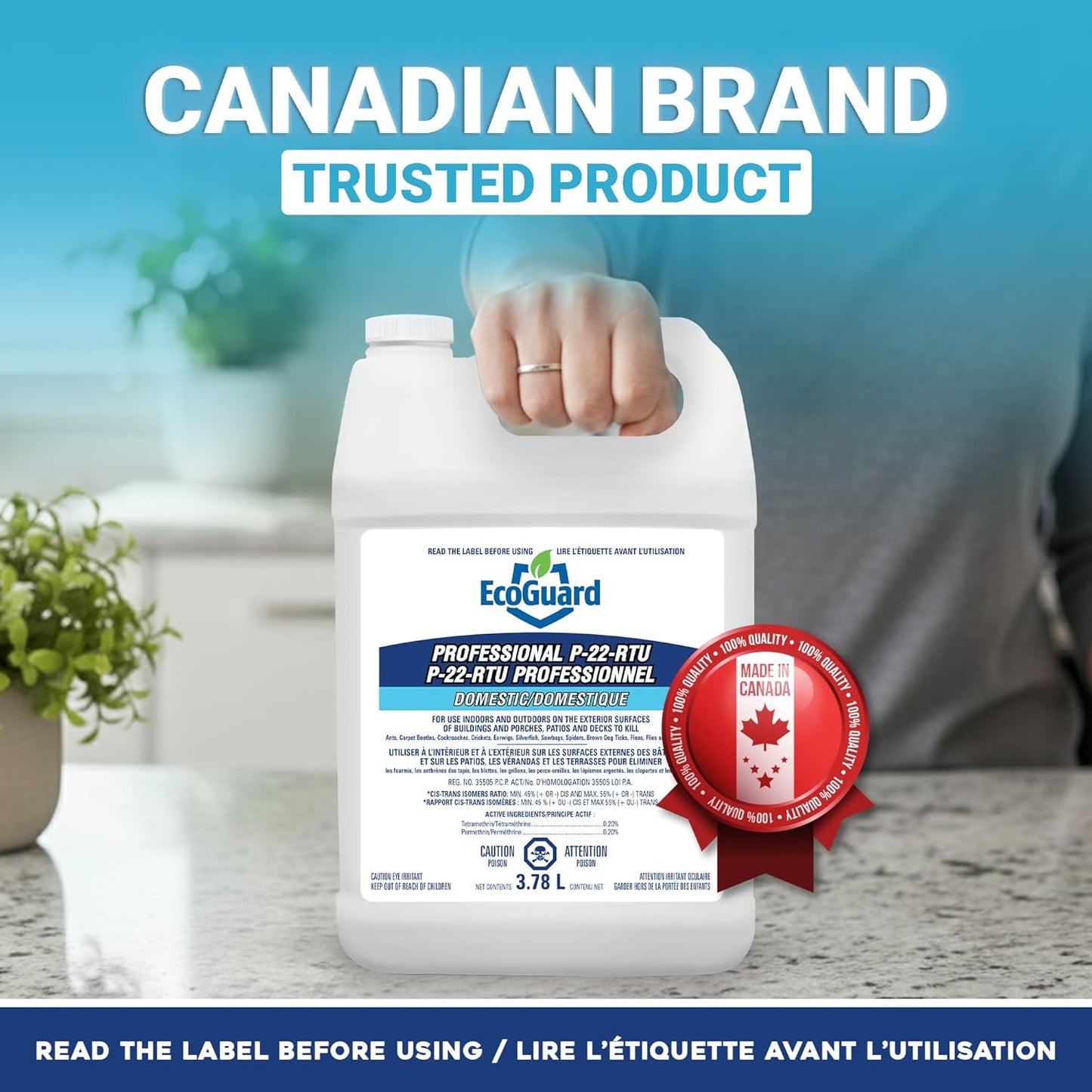 Kit Insecticide Professionnel – ÉCOGUARD P-22 Écoguard + Pulvérisateur Evika 1,5L