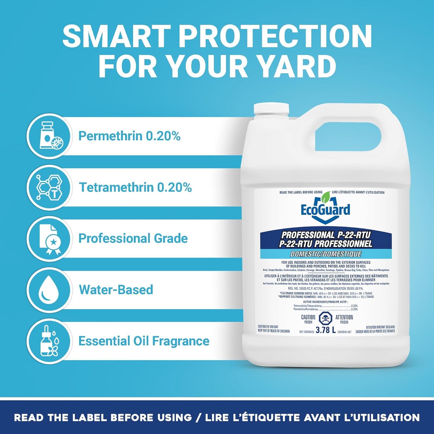 Kit Insecticide Professionnel – ÉCOGUARD P-22 Écoguard + Pulvérisateur Evika 1,5L