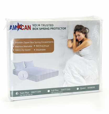 Housse de sommier extensible en tricot avec fermeture éclair – 9 pouces