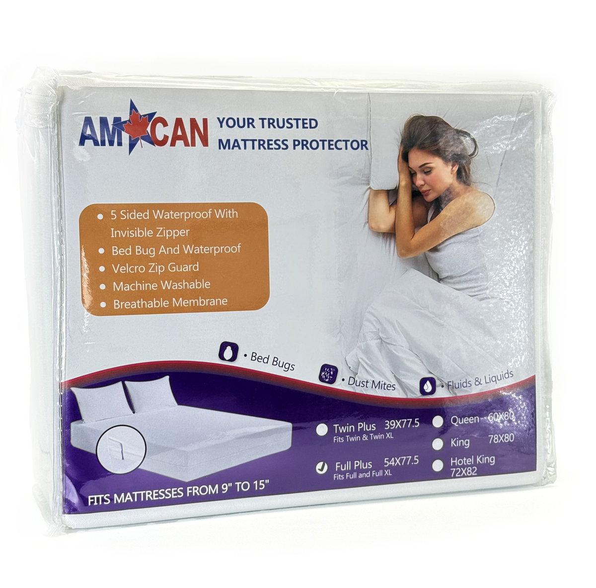 Housse De Matelas Plastifiée Imperméable à Fermeture Éclair - Anti-Punaises De Lit