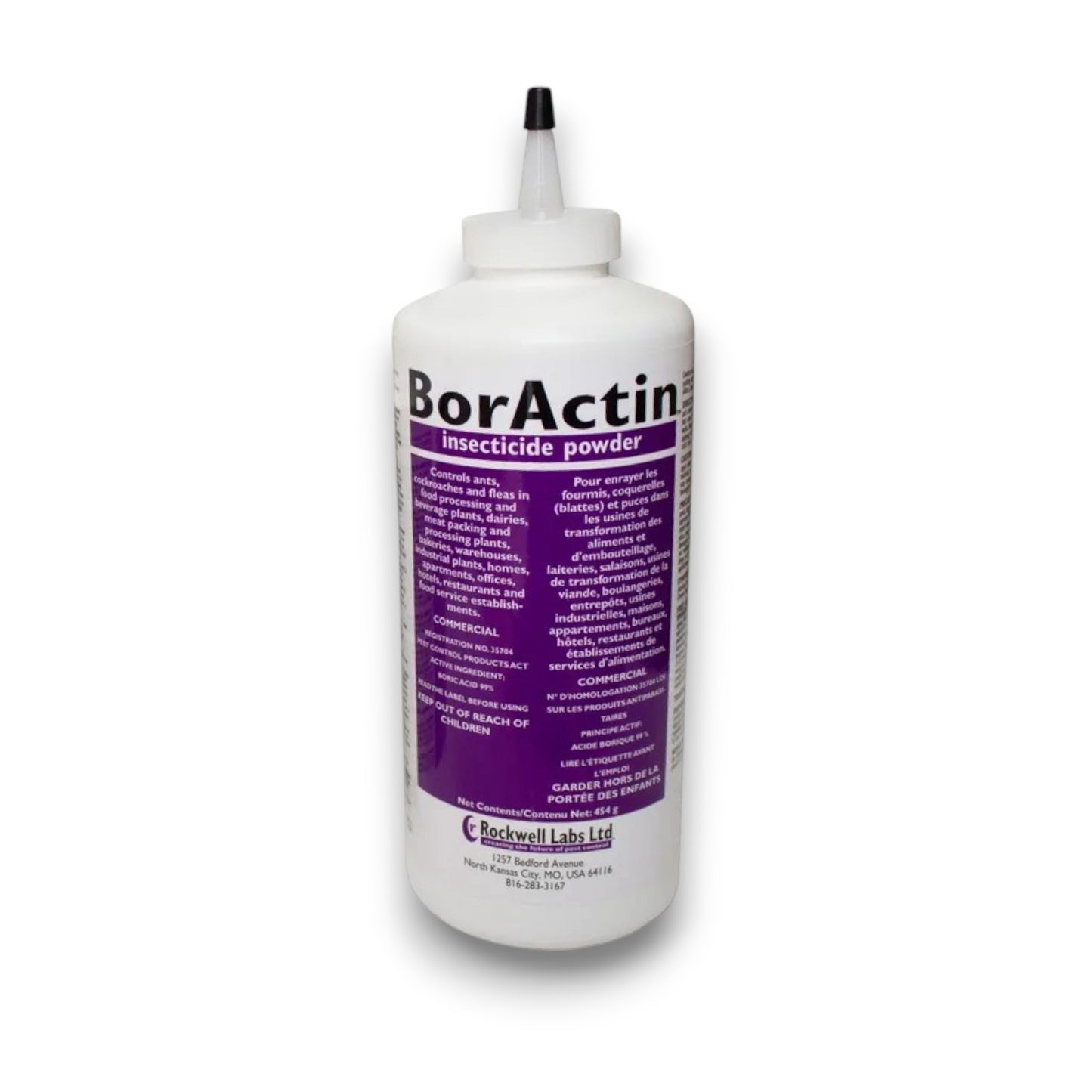 Polvo insecticida BorActin – 454 g, ácido bórico 99 % - contra insectos rastreros