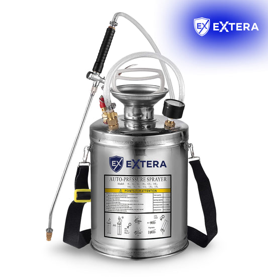 Pulverizador a presión de acero inoxidable EXTERA | Resistente a productos químicos
