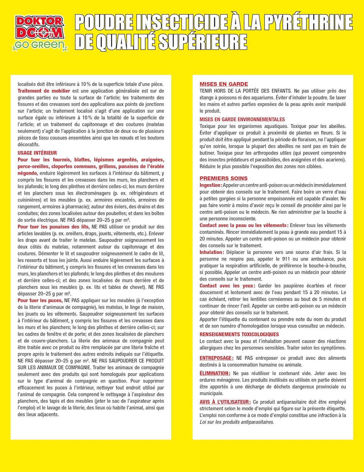 DOKTOR DOOM GO GREEN, Polvo de piretrina